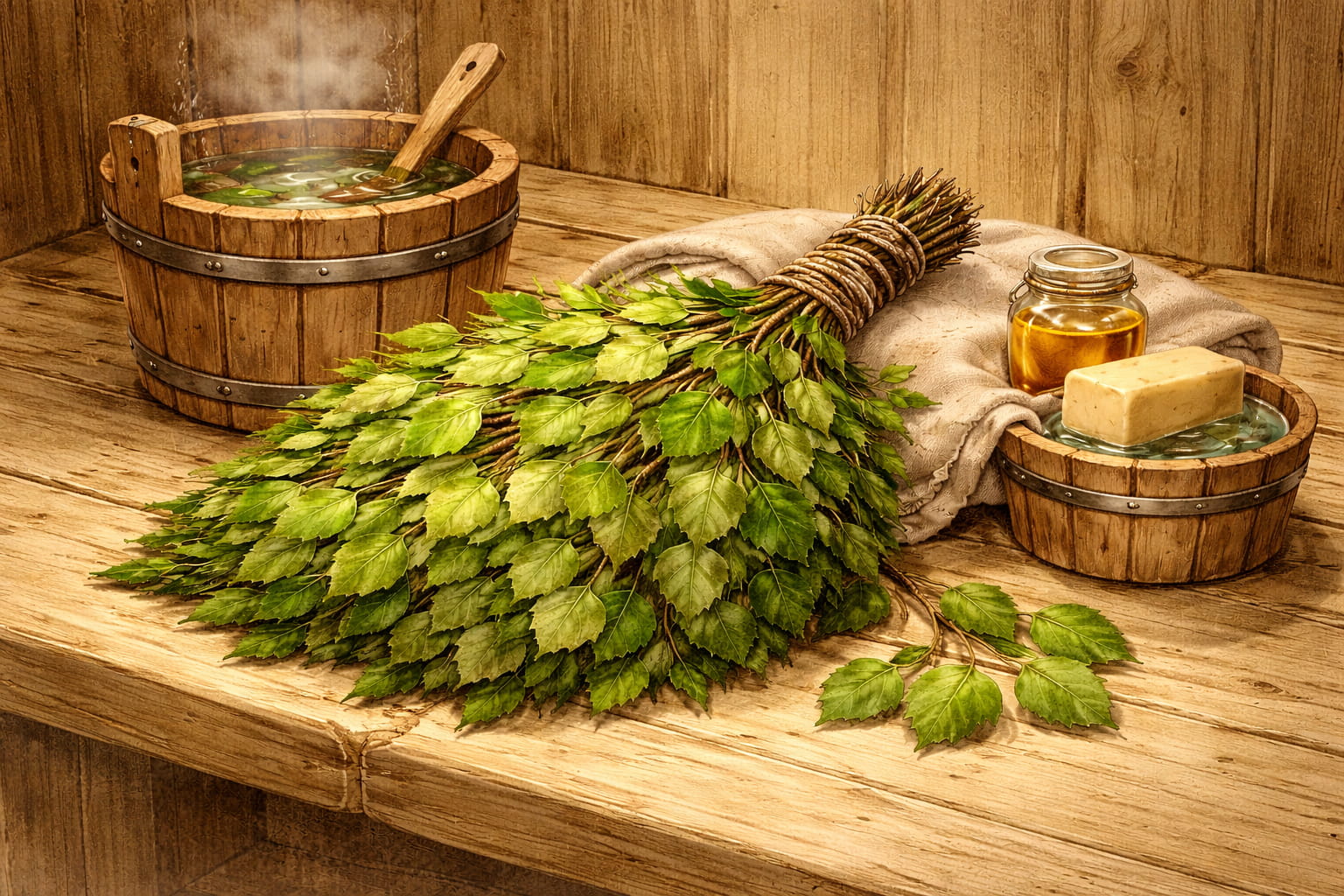Березовый веник для бани: заготовка, сушка и запаривание