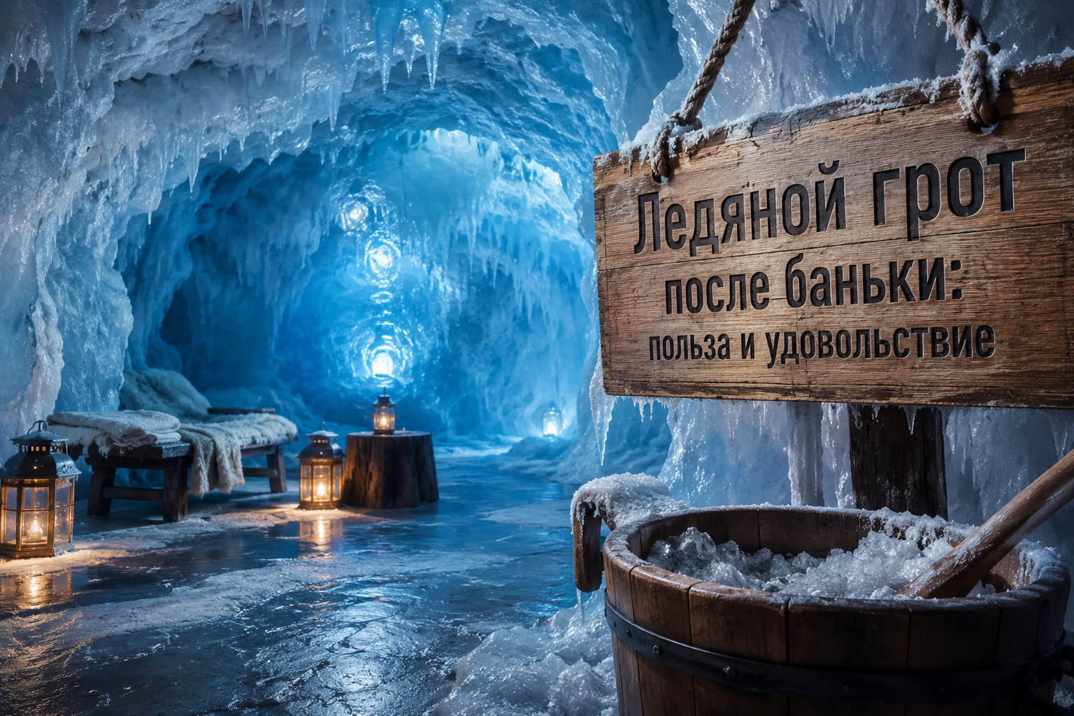 Ледяной грот после баньки: польза и удовольствие