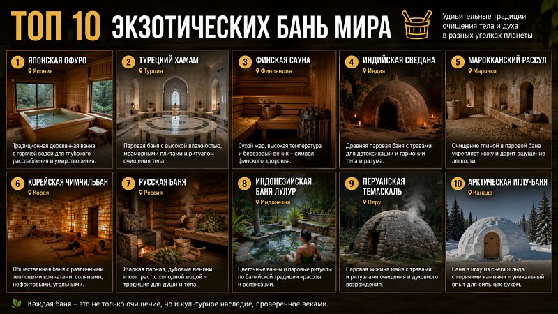 Топ 10 экзотических бань мира